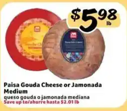 Fresco y Más Paisa Gouda Cheese or Jamonada Medium offer