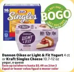 Fresco y Más Dannon Oikos or Light & Fit Yogurt offer