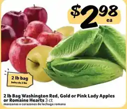 Fresco y Más 2 lb Bag Washington Red, Gold or Pink Lady Apples or Romaine Hearts offer
