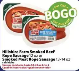 Fresco y Más Hillshire Farm Smoked Beef Rope Sausage or Smoked Meat Rope Sausage offer