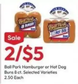 Stater Bros Ball Park Hamburger or Hot Dog Buns offer