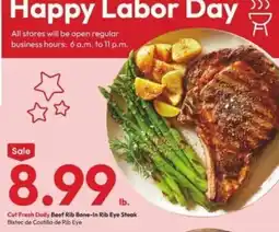 Stater Bros Cut Fresh Daily Beef Rib Bone-In Rib Eye Steak offer