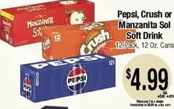 Big Saver Foods Pepsi, Crush or Manzanita Sol Soft Drink offer