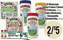 Big Saver Foods El Mexicano Queso Fresco Casero or Cremoso, Crema Mexicana, Oaxaqueña or Salvadoreña offer