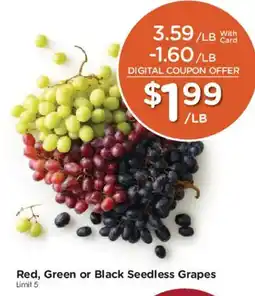 Mariano's Red, Green or Black Seedless Grapes offer