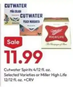 Stater Bros Cutwater Spirits or Miller High Life offer