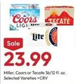 Stater Bros Miller, Coors or Tecate offer
