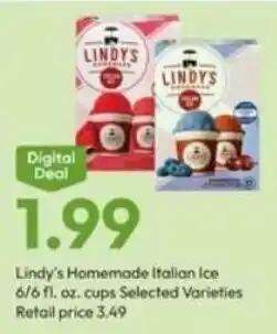 Stater Bros Lindy's Homemade Italian Ice offer