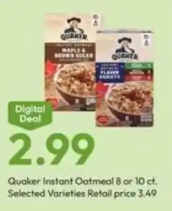 Stater Bros Quaker Instant Oatmeal offer