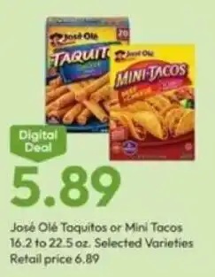 Stater Bros José Olé Taquitos or Mini Tacos offer