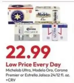 Stater Bros Michelob Ultra, Modelo Oro, Corona Premier or Estrella Jalisco offer