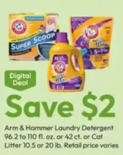 Stater Bros Arm & Hammer Laundry Detergent or Cat Litter offer