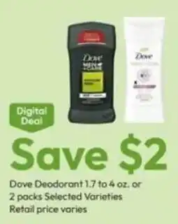 Stater Bros Dove Deodorant offer