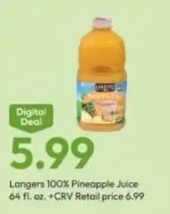 Stater Bros Langers 100% Pineapple Juice offer