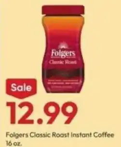 Stater Bros Folgers classic roast instant coffee offer