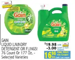 Ingles Markets Gain liquid laundry detergent or flings offer