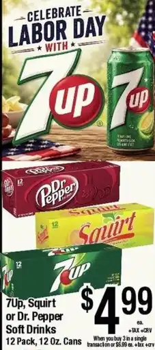 Big Saver Foods 7up, Squirt or Dr. Pepper Soft Drinks offer