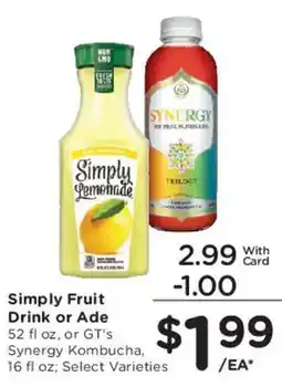 Mariano's Simply Fruit Drink or Ade offer