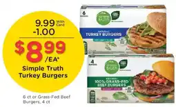 Mariano's Simple Truth Turkey Burgers offer