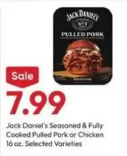 Stater Bros Jack Daniel's Seasoned & Fully Cooked Pulled Pork or Chicken offer