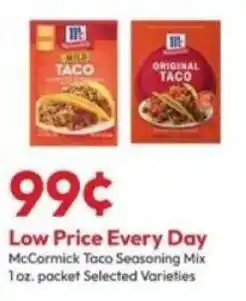 Stater Bros McCormick Taco Seasoning Mix offer