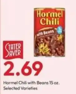Stater Bros Hormel chili with beans offer