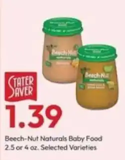 Stater Bros Beech-Nut Naturals Baby Food offer