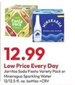 Stater Bros Jarritos Soda Fiesta Variety Pack or Mineraqua Sparkling Water offer