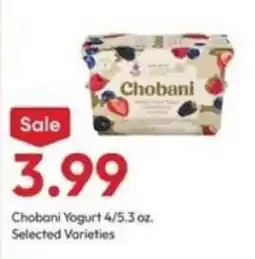 Stater Bros Chobani Yogurt offer
