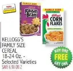 Ingles Markets Kellogg's family size cereal offer