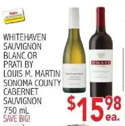 Ingles Markets Whitehaven Sauvignon Blanc or Prati by Louis M. Martin Sonoma County Cabernet Sauvignon offer