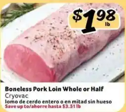 Fresco y Más Boneless Pork Loin Whole or Half offer