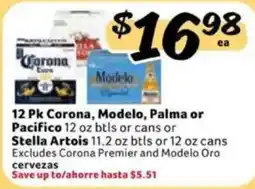 Fresco y Más Corona, Modelo, Palma or Pacifico or Stella Artois offer