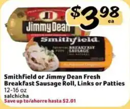 Fresco y Más Smithfield or Jimmy Dean Fresh Breakfast Sausage Roll offer