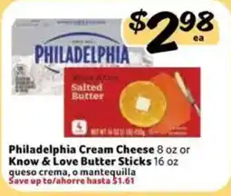 Fresco y Más Philadelphia Cream Cheese or Know & Love Butter Sticks offer