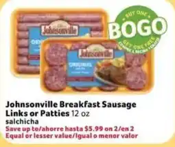 Fresco y Más Johnsonville breakfast sausage links or patties offer