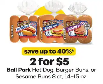 Ball Park Hot Dog, Burger Buns, or Sesame Buns