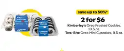 Grocery Outlet Kimberley's Oreo Frosted Cookies, Two-Bite Oreo Mini Cupcakes offer