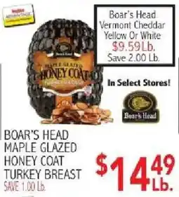 Ingles Markets Boar's Head maple glazed honey coat turkey breast offer
