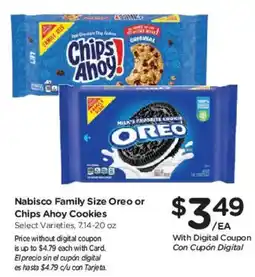Smith's Nabisco Family Size Oreo or Chips Ahoy Cookies offer