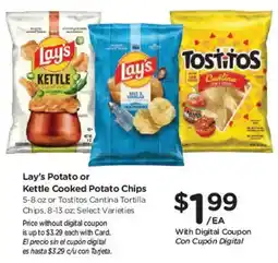 Smith's Lay's Potato or Kettle Cooked Potato Chips offer