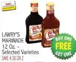 Ingles Markets Lawry's marinade offer