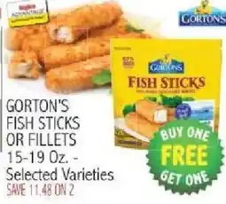 Ingles Markets Gorton's fish sticks or fillets offer