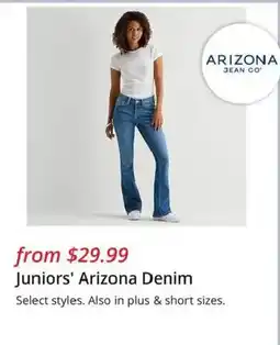 JC Penney Juniors' Arizona Denim offer