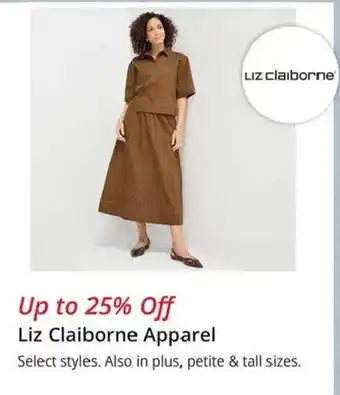 JC Penney Liz Claiborne Apparel offer