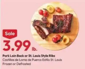 Stater Bros Pork Loin Back or St. Louis Style Ribs offer