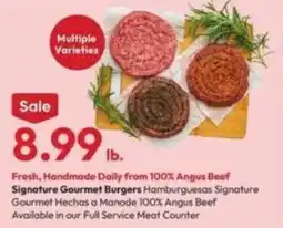 Stater Bros Signature Gourmet Burgers offer