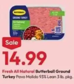 Stater Bros Butterball Fresh All Natural Ground Turkey offer