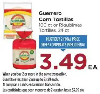 Food 4 Less Guerrero corn tortillas offer