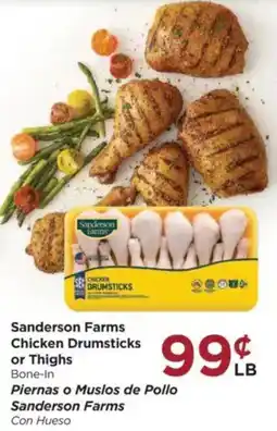 Food 4 Less Sanderson Farms Chicken Drumsticks or Thighs offer